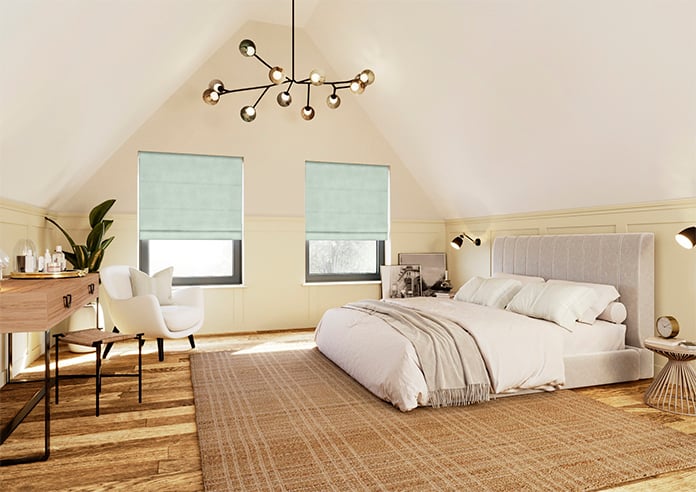 Faux Suede, Duckegg - Roman Blind - Image 7